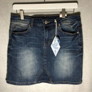 Wild Blue Women Blue Denim Skirt Size Large Stretch